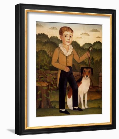 Boy with Dog-Diane Ulmer Pedersen-Framed Art Print