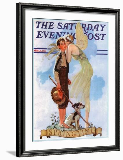 Boy with Fairy-Norman Rockwell-Framed Art Print