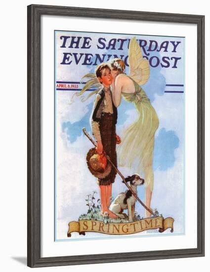 Boy with Fairy-Norman Rockwell-Framed Art Print