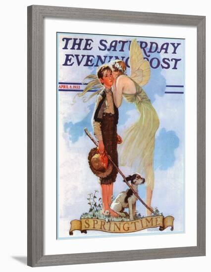 Boy with Fairy-Norman Rockwell-Framed Art Print