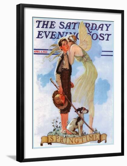 Boy with Fairy-Norman Rockwell-Framed Art Print