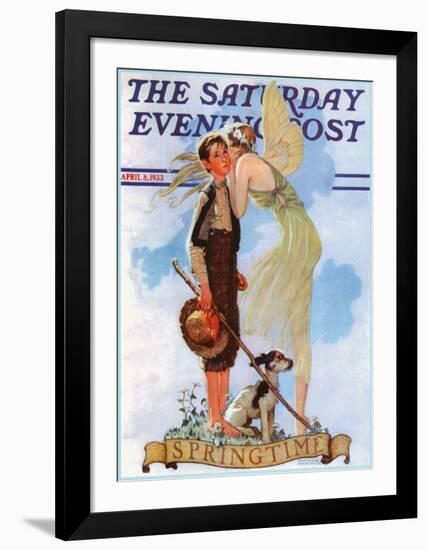 Boy with Fairy-Norman Rockwell-Framed Art Print