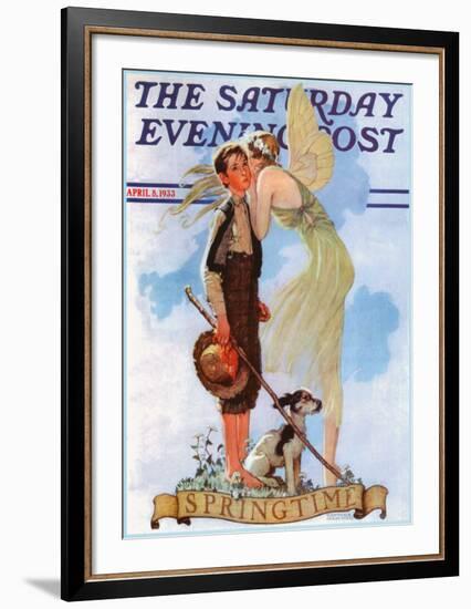 Boy with Fairy-Norman Rockwell-Framed Art Print