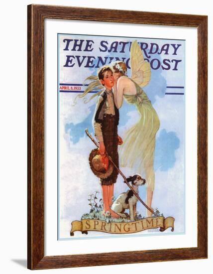 Boy with Fairy-Norman Rockwell-Framed Art Print