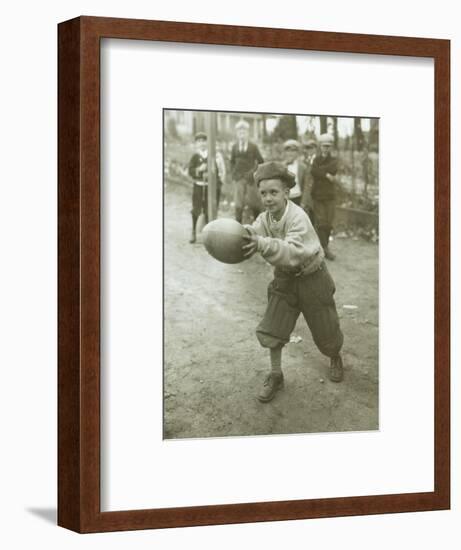 Boy with Football, Early 1900s-Marvin Boland-Framed Premium Giclee Print