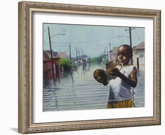 Boy With Horn, 2010 (oil on board)-Colin Bootman-Framed Giclee Print