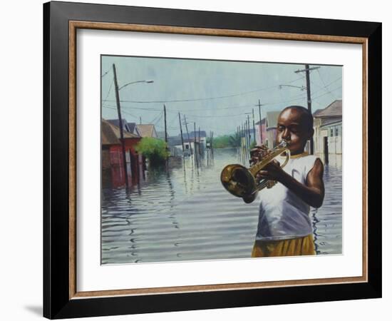 Boy With Horn, 2010 (oil on board)-Colin Bootman-Framed Giclee Print