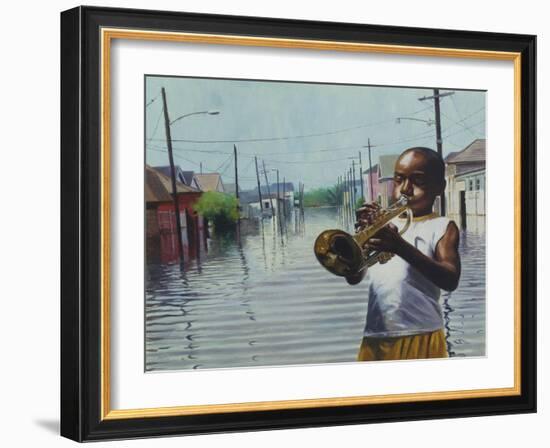 Boy With Horn, 2010 (oil on board)-Colin Bootman-Framed Giclee Print