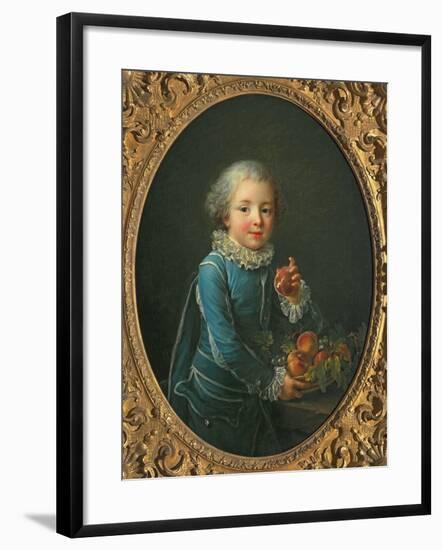 Boy with Peaches, 1760-Francois-Hubert Drouais-Framed Giclee Print