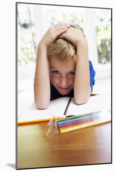 Boy with Pens And Exercise Book-Ian Boddy-Mounted Photographic Print