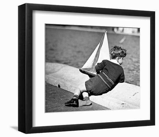 Boy with Sail Boat-null-Framed Giclee Print