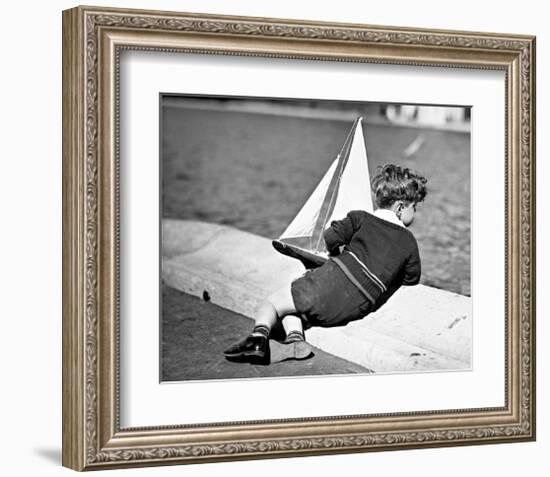 Boy with Sail Boat-null-Framed Giclee Print