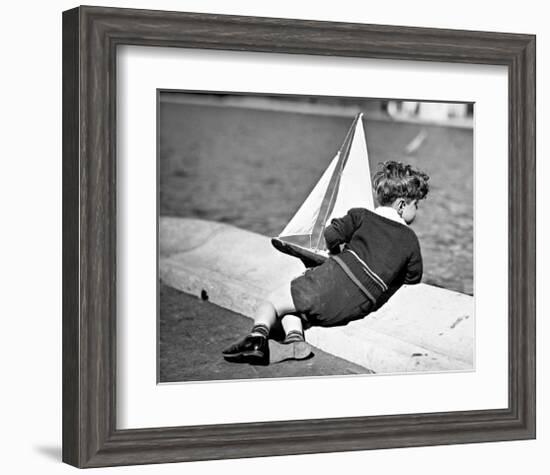 Boy with Sail Boat-null-Framed Giclee Print