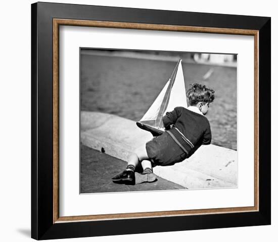 Boy with Sail Boat-null-Framed Giclee Print