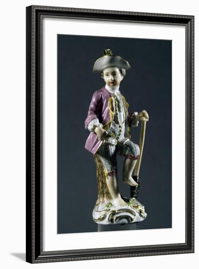 Boy with Shovel, Meissen Manufacture, Saxony, Germany-null-Framed Giclee Print