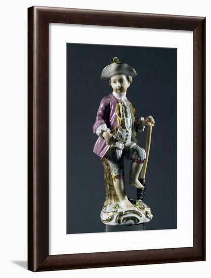 Boy with Shovel, Meissen Manufacture, Saxony, Germany-null-Framed Giclee Print