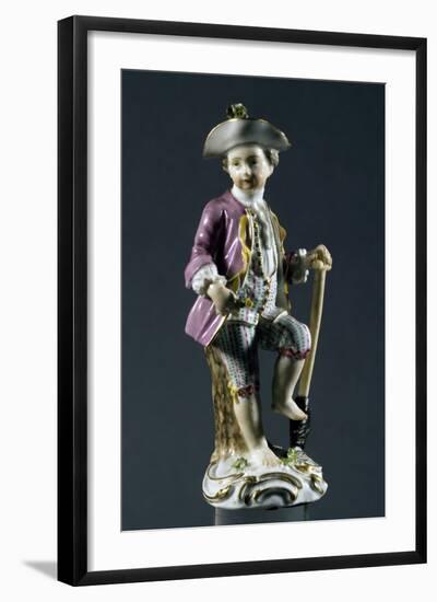 Boy with Shovel, Meissen Manufacture, Saxony, Germany-null-Framed Giclee Print