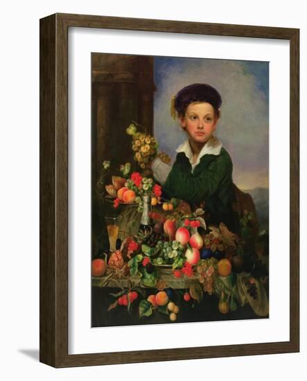 Boy with Still Life, C.1855-Charles Baum-Framed Giclee Print