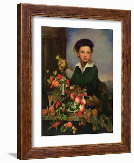 Boy with Still Life, C.1855-Charles Baum-Framed Giclee Print