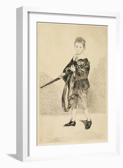 Boy with the Sword, 1862 (Etching & Aquatint)-Edouard Manet-Framed Giclee Print