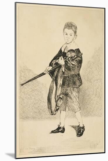 Boy with the Sword, 1862 (Etching & Aquatint)-Edouard Manet-Mounted Giclee Print