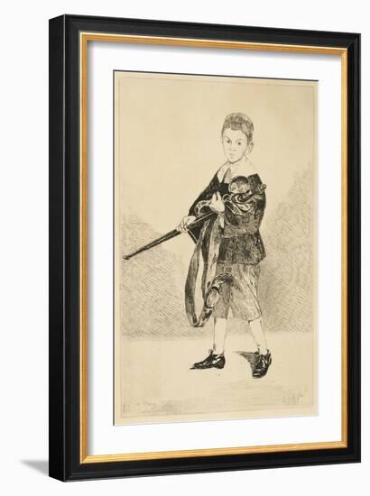 Boy with the Sword, 1862 (Etching & Aquatint)-Edouard Manet-Framed Giclee Print