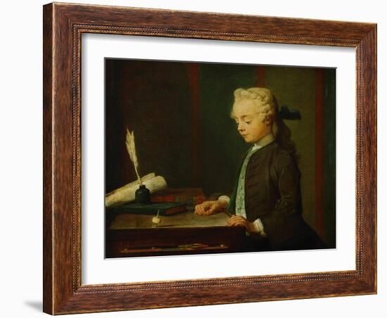 Boy with Top-Jean-Baptiste Simeon Chardin-Framed Giclee Print