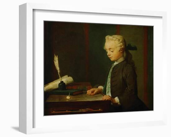 Boy with Top-Jean-Baptiste Simeon Chardin-Framed Giclee Print