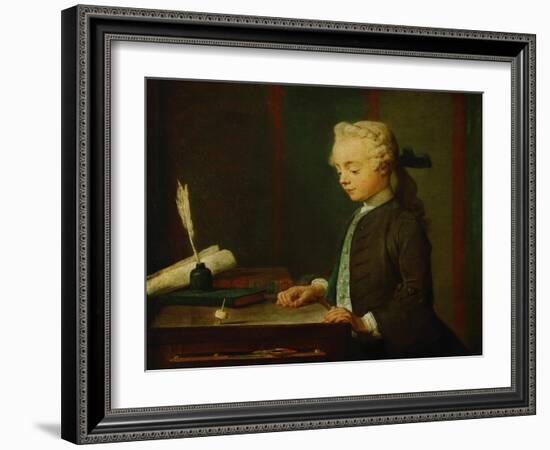 Boy with Top-Jean-Baptiste Simeon Chardin-Framed Giclee Print