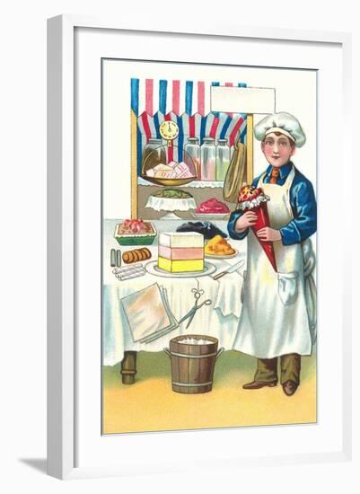 Boy with Various Desserts-Found Image Press-Framed Giclee Print