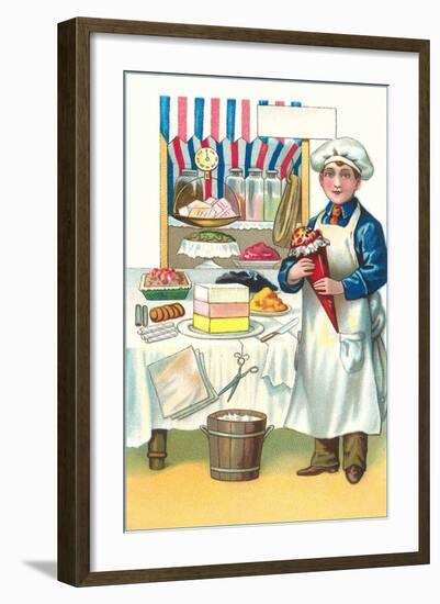 Boy with Various Desserts-Found Image Press-Framed Giclee Print