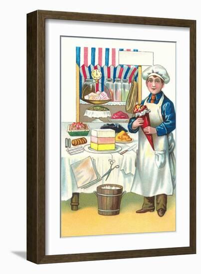 Boy with Various Desserts-Found Image Press-Framed Giclee Print