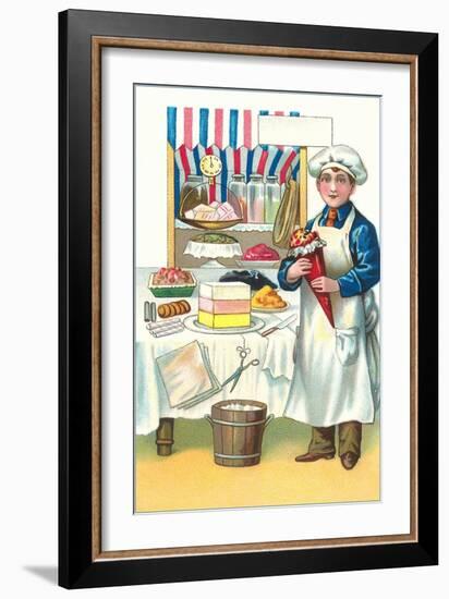 Boy with Various Desserts-Found Image Press-Framed Giclee Print