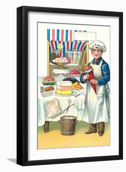 Boy with Various Desserts-Found Image Press-Framed Giclee Print