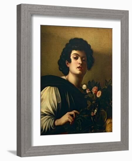 Boy with Vase of Roses-Caravaggio-Framed Giclee Print