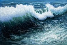 Original Oil Painting Showing Waves in Ocean or Sea on Canvas. Modern Impressionism, Modernism,Mari-Boyan Dimitrov-Art Print