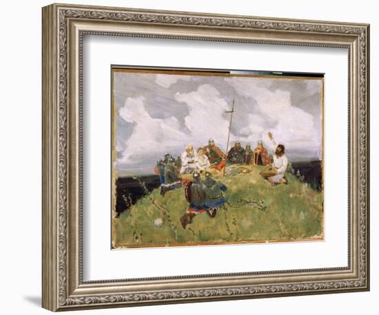 Boyan Jouant Du Gousli (Gusli, Housli, Husli) Au 11Eme Siecle (Boyan Playing Gusli) - Oeuvre De Vik-Victor Mikhailovich Vasnetsov-Framed Giclee Print