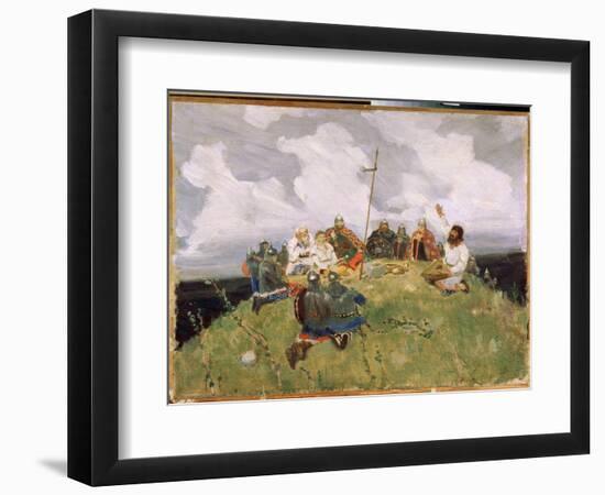 Boyan Jouant Du Gousli (Gusli, Housli, Husli) Au 11Eme Siecle (Boyan Playing Gusli) - Oeuvre De Vik-Victor Mikhailovich Vasnetsov-Framed Giclee Print