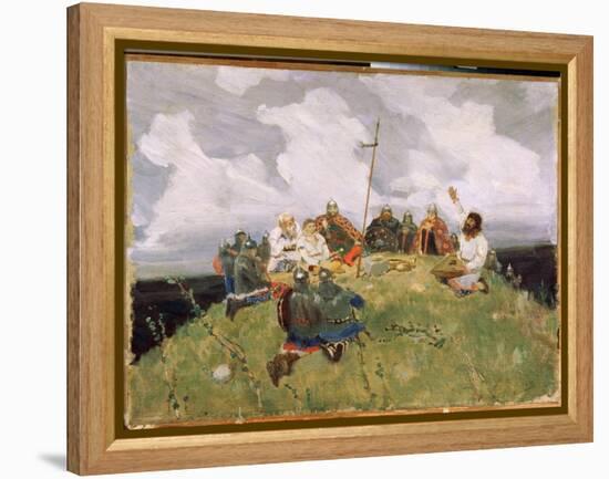 Boyan Jouant Du Gousli (Gusli, Housli, Husli) Au 11Eme Siecle (Boyan Playing Gusli) - Oeuvre De Vik-Victor Mikhailovich Vasnetsov-Framed Premier Image Canvas