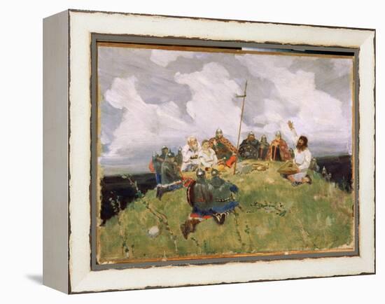 Boyan Jouant Du Gousli (Gusli, Housli, Husli) Au 11Eme Siecle (Boyan Playing Gusli) - Oeuvre De Vik-Victor Mikhailovich Vasnetsov-Framed Premier Image Canvas