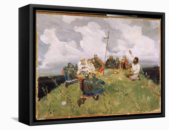 Boyan Jouant Du Gousli (Gusli, Housli, Husli) Au 11Eme Siecle (Boyan Playing Gusli) - Oeuvre De Vik-Victor Mikhailovich Vasnetsov-Framed Premier Image Canvas