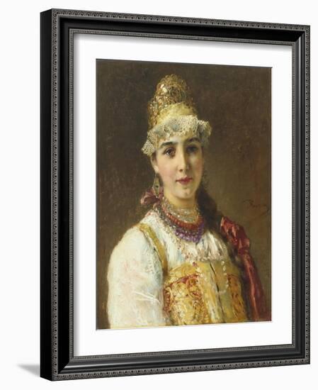 Boyar's Wife, 1880S-Konstantin Yegorovich Makovsky-Framed Giclee Print