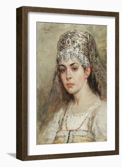 Boyar's Wife, 1880S-Konstantin Yegorovich Makovsky-Framed Giclee Print