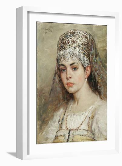 Boyar's Wife, 1880S-Konstantin Yegorovich Makovsky-Framed Giclee Print