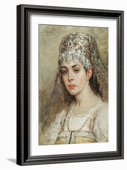 Boyar's Wife, 1880S-Konstantin Yegorovich Makovsky-Framed Giclee Print