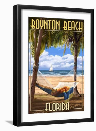 Boynton Beach, Florida - Palms and Hammock-Lantern Press-Framed Art Print