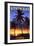 Boynton Beach, Florida - Palms and Sunset-Lantern Press-Framed Art Print