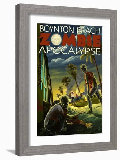 Boynton Beach, Florida - Zombie Apocalypse-Lantern Press-Framed Art Print