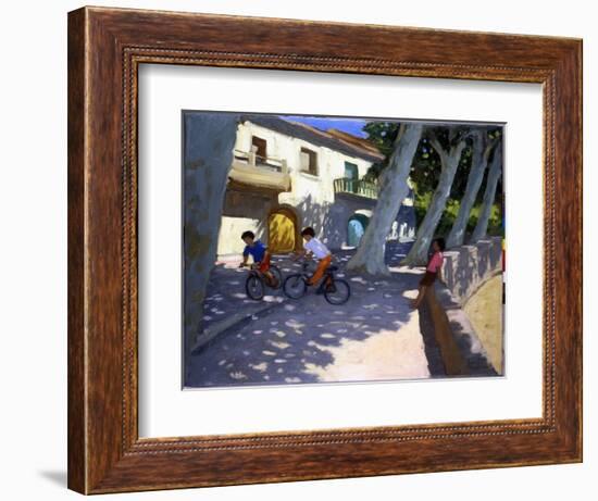 Boys and Bikes, France, 2000 (Oil on Canvas)-Andrew Macara-Framed Giclee Print