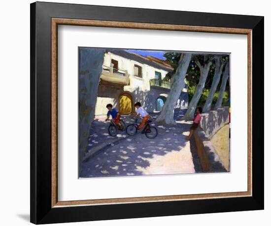 Boys and Bikes, France, 2000 (Oil on Canvas)-Andrew Macara-Framed Giclee Print